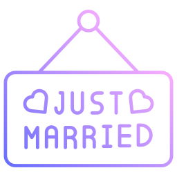 Just married sign icon