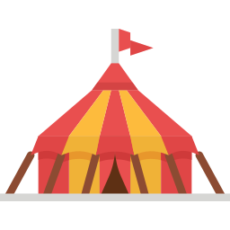 Circus tent icon