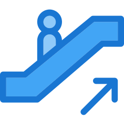 Escada rolante para cima Ícone