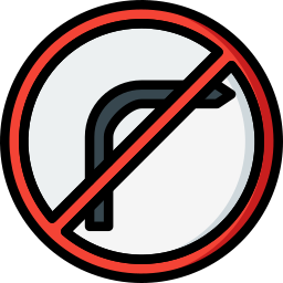 No turn right icon