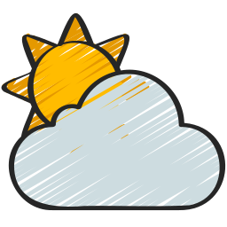 Clouds and sun icon