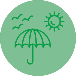 Sun umbrella icon