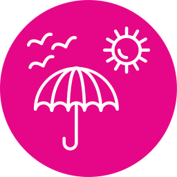 Sun umbrella icon