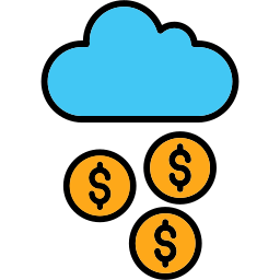 Raining money icon