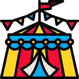 Circus tent icon