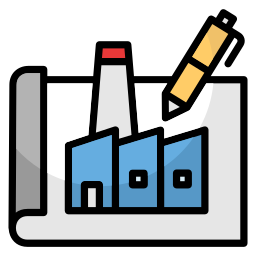 Industrial building icon