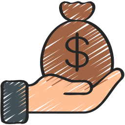 Giving money bag icon