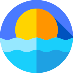 Beach sunset icon