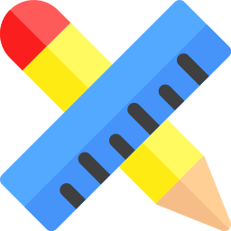 Pencil and ruler icon