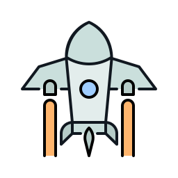 Space ship launch icon