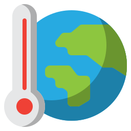 il riscaldamento globale icona