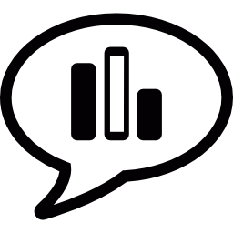 Bar graph in speech bubble icon