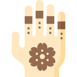 Henna painted hand icon