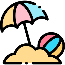 Beach umbrella icon