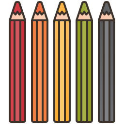 crayons de couleur Icône