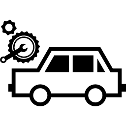 Car wrenc and cogwheels icon