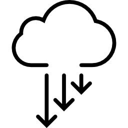 trois flèches de téléchargement à partir d'un cloud Icône