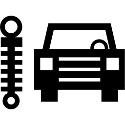 Car front view beside a traffic meter icon