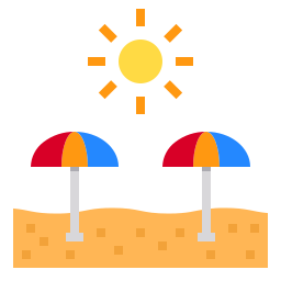 parasol plażowy ikona