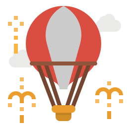 Hot air balloon icon