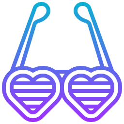 Heart glasses icon