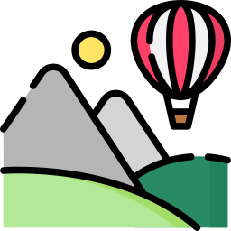 Hot air balloon icon