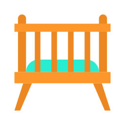 Baby crib icon