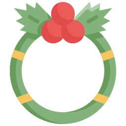 Christmas wreath icon