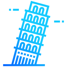 la tour penchée de pise Icône