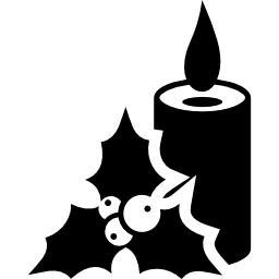 Candle and mistletoe icon