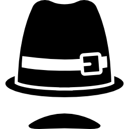 Buckled hat and mustache icon