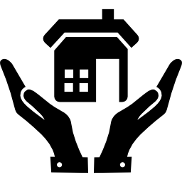 Open hands and a home icon