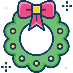 Christmas wreath icon