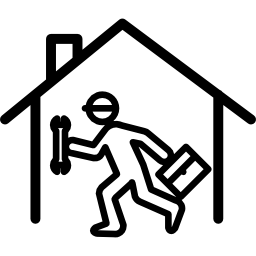 handwerker in einem haus icon