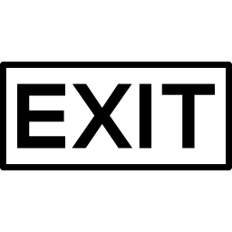 Exit word in a rectangular signal icon