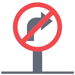 No turn right icon