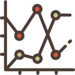 graphique linéaire Icône