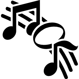 Musical notes on a staff variant icon