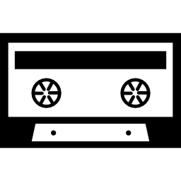 White cassette tape with black details icon