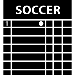 voetbal- of voetbalbord met uitslagen van wedstrijden icoon