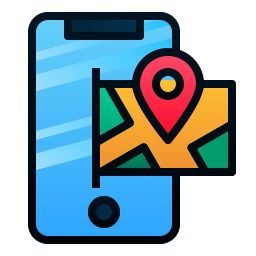 mapa para celular Ícone