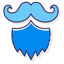 Mustache with beard icon