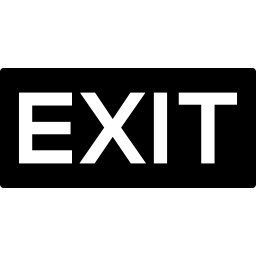 exit woord in een rechthoekig signaal icoon