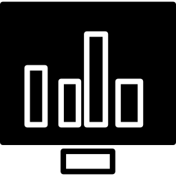 monitor del computer con grafico a barre icona