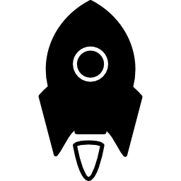 Rocket ship variant small with white circle outline icon