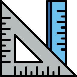 règle triangulaire Icône