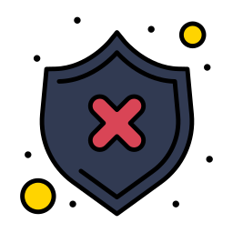 Unsecured shield icon