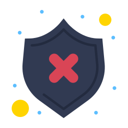 Unsecured shield icon