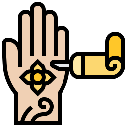 Henna painted hand icon