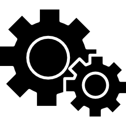 Cogwheels couple of two different sizes icon